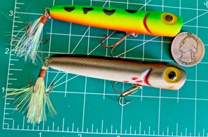 VTG LOT 2 FISHING LURES SURFACE CRANKBAITS STORM RATTLE CHUG BUG TOPWATER 3.5” - Picture 1 of 8