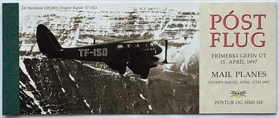 Iceland Post Prestige Booklets Mail Planes Transport Vehicles Postage Stamps - Image 1 of 4