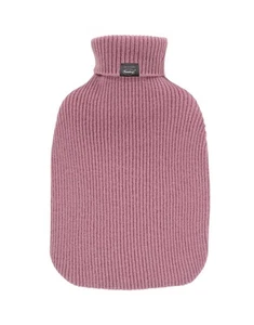 Fashy 2 Litre Hot Water Bottle with Knitted Turtleneck Cashmere Cover - Pink - Picture 1 of 1