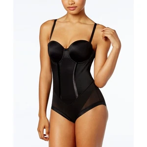 Maidenform Firm Tummy-Control Easy Up Strapless Bodysuit Black 1256 NWT 38DD - Picture 1 of 11