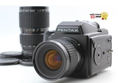 2Lens [MINT] Pentax 645 Medium Film Camera SMC A 45mm + 80-160mm Lens From JAPAN - Image 1 of 4