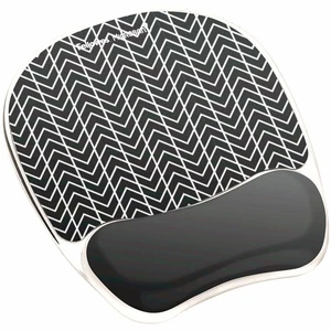 Fellowes Photo Gel Wrist Rest with Microban 7 7/8 x 9 1/4 x 7/8 Black/White - Picture 1 of 2