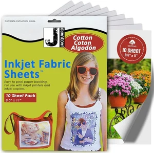 Sábanas de algodón de inyección de tinta jacquard de 8,5 x 11" - Paquete de 10 hojas de tela imprimibles - Imagen 1 de 7