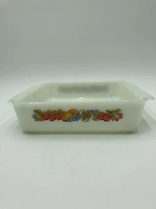 Anchor Hocking Fire King Casserole with Fruit Accents 8"x8" Square No 435 - Picture 1 of 7