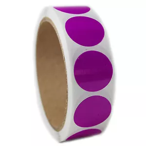 Adesivo Cerchio Viola Lucido - Diametro 1" - 500 ct - SL059F - Foto 1 di 2