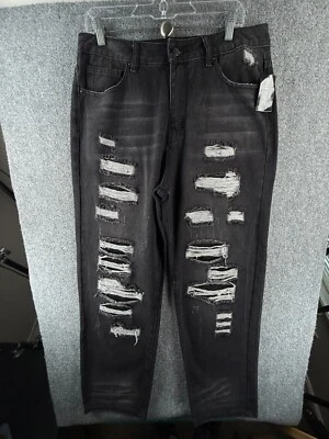 Pantalones de mezclilla Hot Topic lavados carbón rasgados desgastados 32x32 hombres algodón adulto nuevos con etiquetas Foto 1 de 4