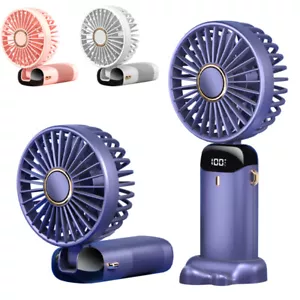 Mini Handheld Fan Portable Folding Desk Fan Cooler Cooling USB Rechargeable - Picture 1 of 37