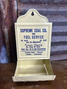 Supreme Coal and Fuel Service Sign / Match Safe 1940s Denver Colorado NOS - Picture 1 of 9