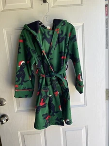 Gap Kids Boys Girls Sleep Green Dinosaur Fleece Robe Size 8 Excellent Condition - Picture 1 of 3