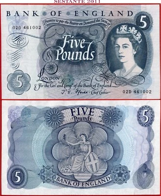 GREAT BRITAIN 5 POUNDS nd 1963 1971 P 375b AU/UNC free shipping from 100$ - Image 1 of 3