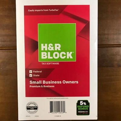 H&R Block Tax Software Small Business Owners 2018 Premium PC CD State Federal - Image 1 of 4