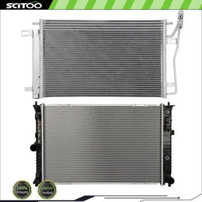Car Radiator and A/C Condenser Fits 2010-2012 Ford Fusion 2007-2012 Lincoln MKZ - Image 1 of 4