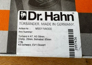 Dr. Hahn Türbänder 4 AT 2-tlg. – M9011W000 – NEU & OVP – Hersteller versiegelt - Bild 1 von 4