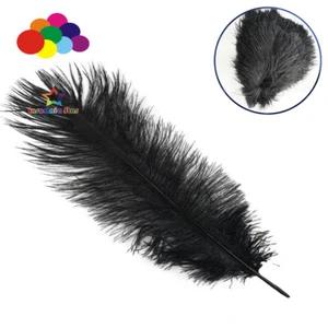 10 piezas plumas de plumas de avestruz negras 15-20 cm/6-8 pulgadas decoración de bodas artesanías - Imagen 1 de 8