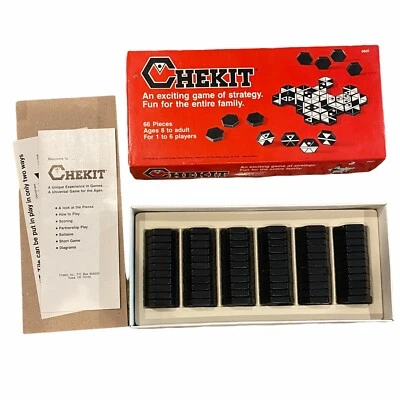 Vtg 1985 Morley CHEKIT Hexagonal Domino Strategy Game #6601 - NICE & COMPLETE! - Image 1 of 4