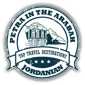 Petra in der Arabah Jordanischer Grunge Reise Autoaufkleber Aufkleber 5" x 5" - Bild 1 von 1