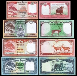 Nepal 4 Pcs Set, 5 10 20 50 Rupees 2019 2020, UNC, P-76 77 78 79 - Picture 1 of 7