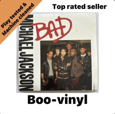 Michael Jackson Bad Vinyl 7” Single Record 651155 7 1987 Ex / Vg+ Condition - Image 1 of 4