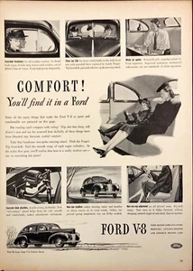 1940 Ford V-8 De Luxe Mother Daughter Vintage Print Ad - Picture 1 of 6
