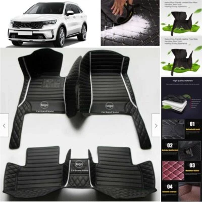 For KIA Sorento Soul Floor Mats All Weather Luxury Custom PU Leather Carpets Mat - Изображение 1 из 4