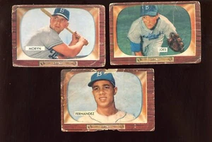 1955 Bowman Baseball Card Lot All HIGH NUMBERS WC Brooklyn Dodger 3 Different - Picture 1 of 1