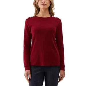 Rafaella Women's Long Sleeve Tee Size XL Rhubarb - Picture 1 of 5