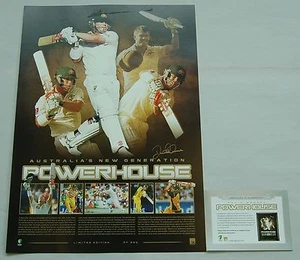 DAVID WARNER HAND SIGNED POWERHOUSE PRINT LIMITED EDITION WARNE CLARKE SMITH - Picture 1 of 1
