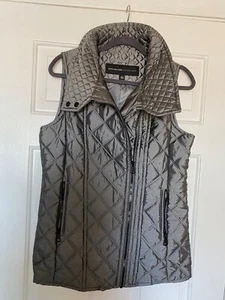 MARC NEW YORK ANDREW MARC WOMENS QUILTED VEST GREY SMALL S - Picture 1 of 4
