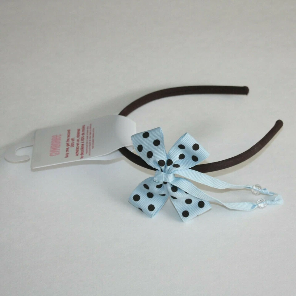 Gymboree Niña Mejor Amigo Arco Azul con Diadema Poka Dot Marrón Talla OS Nuevo con Etiquetas Foto 1 de 1