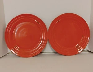 Rachel Ray Double Ridge Tangerine Orange Dinner Plates set 2 each 11" RETIRED - Picture 1 of 6