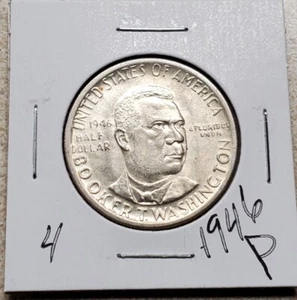 1946-P Booker T Washington Classic Commemorative Half Silver #4 - Picture 1 of 2