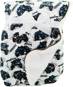 Baby blanket Soft Sherpa fur boy blanket Newborn Blanket 75x100cm Car Pram Crib  - Picture 1 of 5