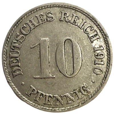 1910 Germany 10 Pfennig German World Coin KM# 12 Lot C2-178 - Image 1 of 4