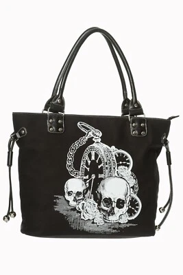 Gothic Skull Roses Watch Back In Black Rockabilly Steampunk Bag BANNED Apparel - Image 1 of 3