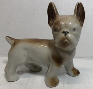 Vintage Porcelain Ceramic French Bulldog Boston Terrier Figurine Made in Japan - Picture 1 of 9
