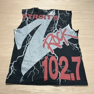 Detroit ZROCK 102.7 Vintage Men's XL 90's “Give Us The Finger” All Over Print T - Picture 1 of 15