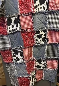 Handmade Baby Girl Rag Quilt - Picture 1 of 2