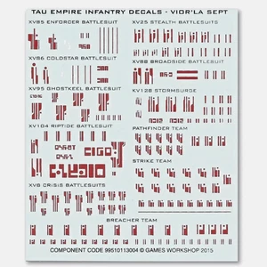 Warhammer 40k Tau Empire Infantry Decals - TRANSFER SHEET - - Picture 1 of 1