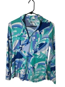 GOTTEX Martinique blau/grün Langarm Zip Pullover UV Sun Shirt Gr. XS Damen - Bild 1 von 8