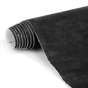 Suede Wrap Self-Adhesive Black Suede Car Interior Wrap 17In X 70In Microfiber Fe - Picture 1 of 8