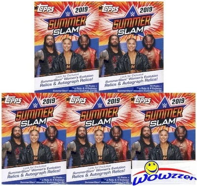 (5)2019 Topps WWE Wrestling SummerSlam EXCLUSIVE HUGE Factory Sealed Blaster Box - Image 1 of 3