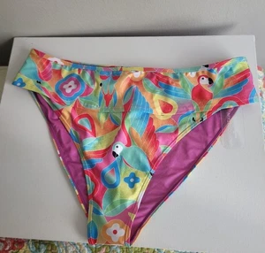 Watercolors by Kenny Flowers Tropical Print Bikini Bottom Sz XL NWT - Picture 1 of 4