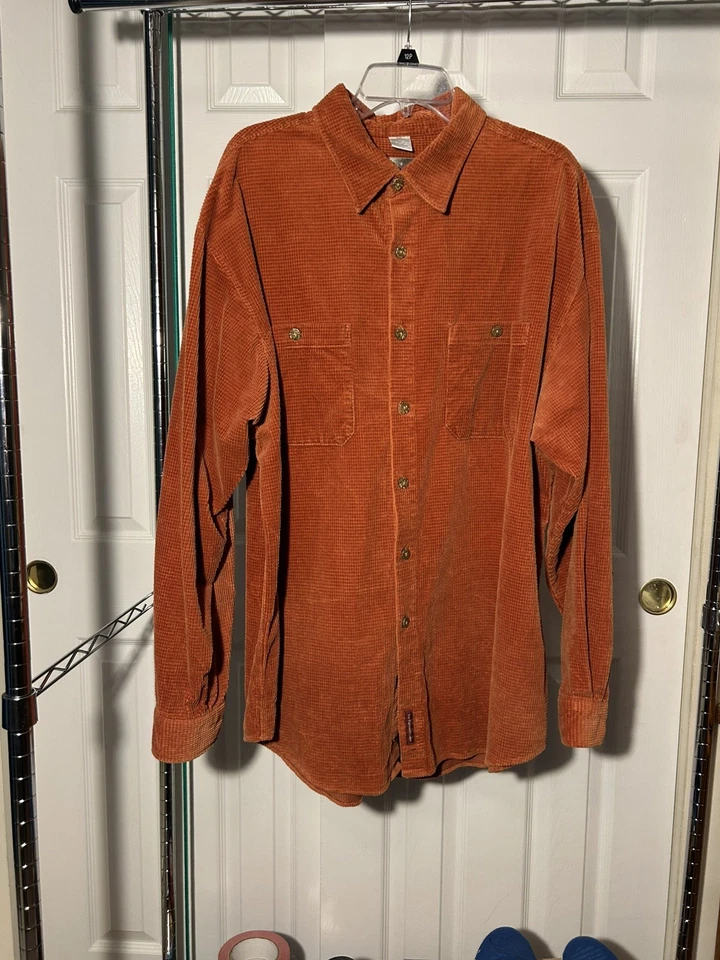 The Territory Ahead Burnt 橙色 XXL 华夫格纹理纽扣男式 LS — 第 1/4 张图片
