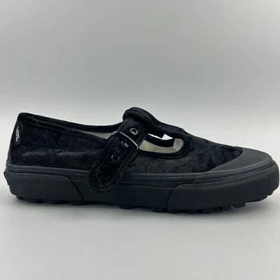 Vans Style 93 Mary Jane Women Size 9 Black Velvet T-Strap Buckle Shoes NEW - Image 1 of 4