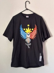 Camicia Dibuho Filippine taglia 3XL UOMO NERA dipinta a mano camicia aquila - Foto 1 di 5