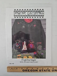 Primitive Gatherings FRIGHTFUL NIGHT Wool Appliqué Sweatshirt Pattern PRI-148 - Picture 1 of 5