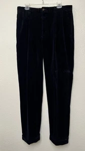 Pantalones Polo Ralph Lauren Para Hombre 36x34 Negro Pana Plisado Puños - Imagen 1 de 17