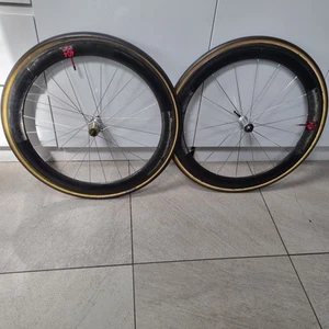 ZIPP SPEED WEAPONRY 404 CARBON TUBULAR WHEELSET 11 SPEED SHIMANO SRAM WHEELS - Picture 1 of 20