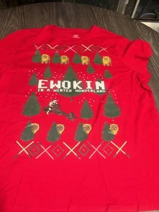 Camiseta roja manga corta Star Wars Ewokin In A Winter Wonderland XXLarge - Imagen 1 de 5