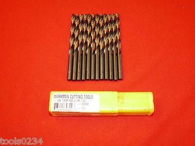 LOTE DE 12 brocas Jobber 7/32" preto e dourado Morse Marxman MX1080600 EUA - Imagem 1 de 4